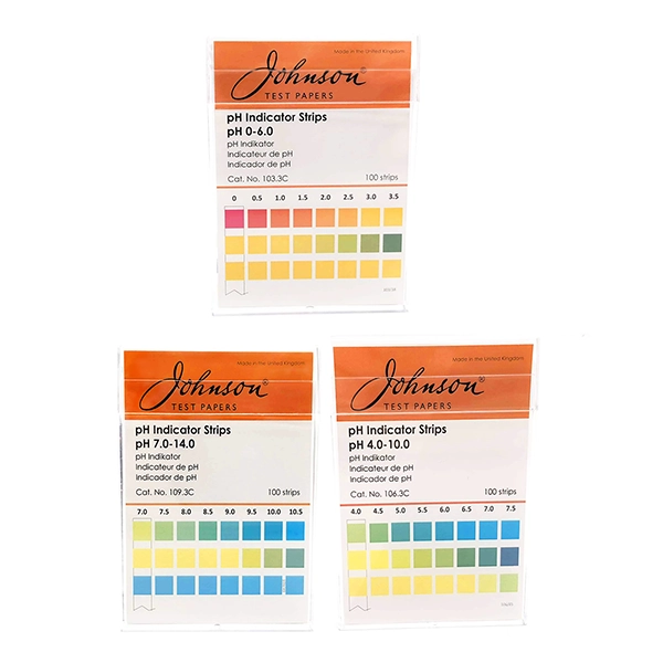 pH indicator strips pH 0 - 2.5, 100 strips (non-bleeding)