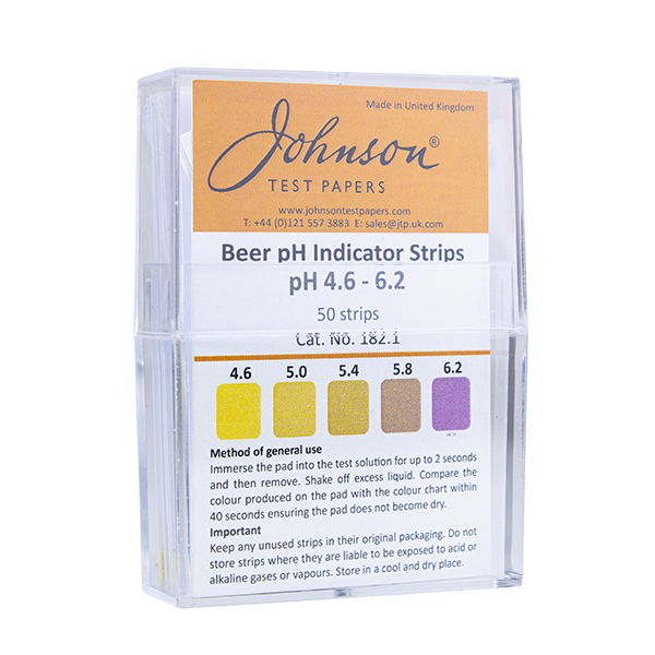 Beer pH Indicator Strips pH 4.6 - 6.2, 50 strips