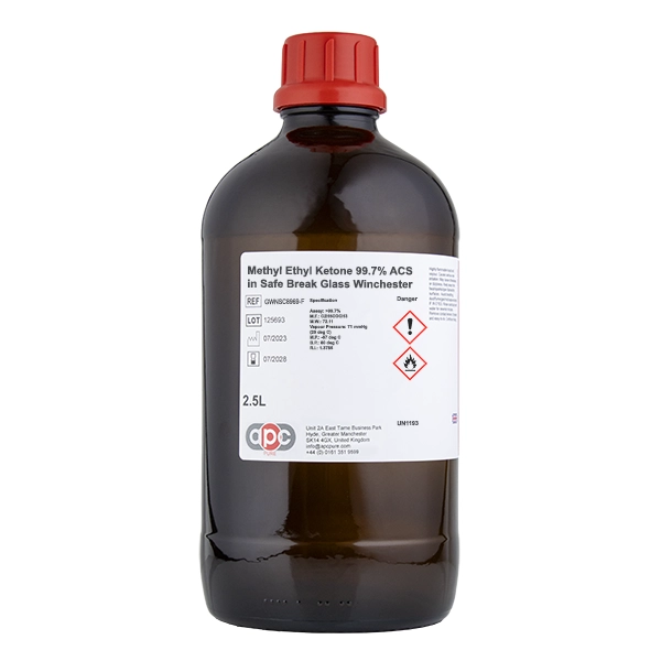 Methyl Ethyl Ketone 99.7% ACS in Safe Break Glass Winchester