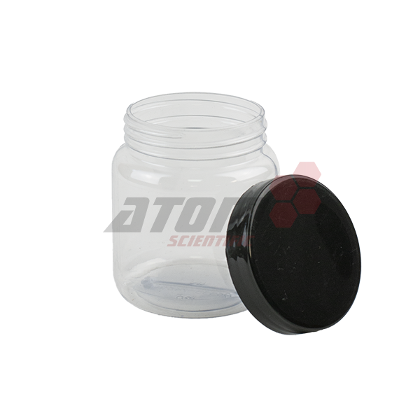 300ml Plastic Jar with Black Wadded Screw Lid