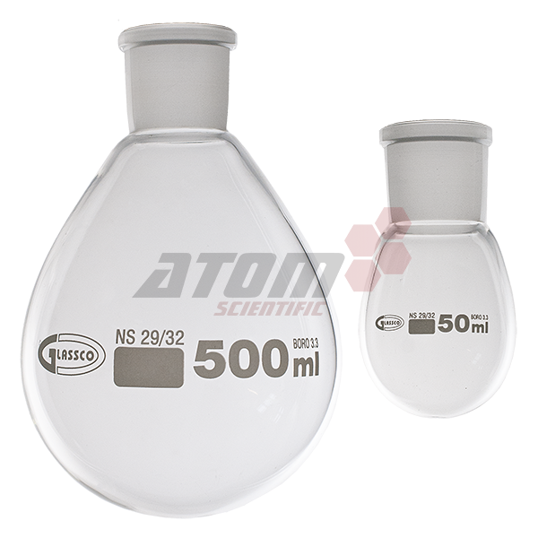 Rotary Evaporator Flask, Florentine, Borosilicate Glass (GLASSCO) 50ml - 1000ml, 29/32